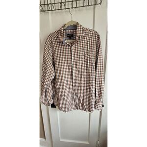 Johnston & Murphy Button Up Shirt long sleeves plaid‎ Men's Large